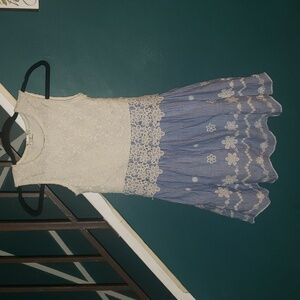 White and Blue Girl Dress